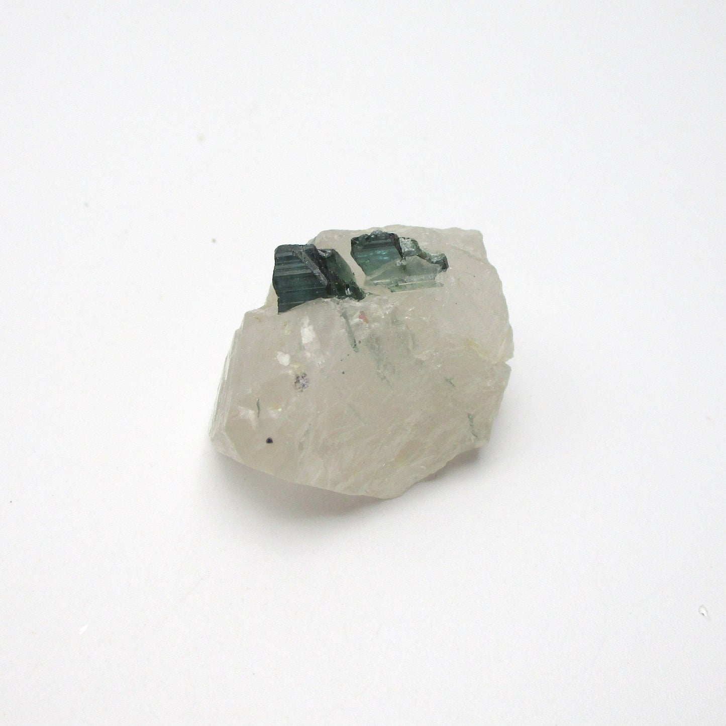 Green Tourmaline on Quartz