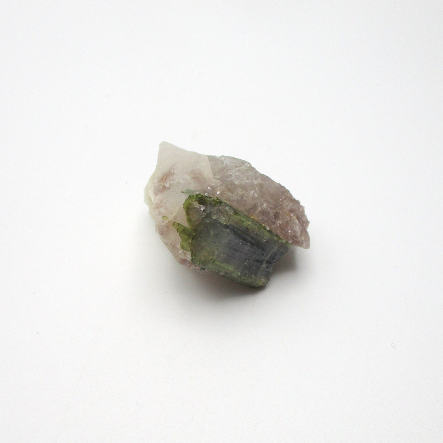 Green Tourmaline on Quartz