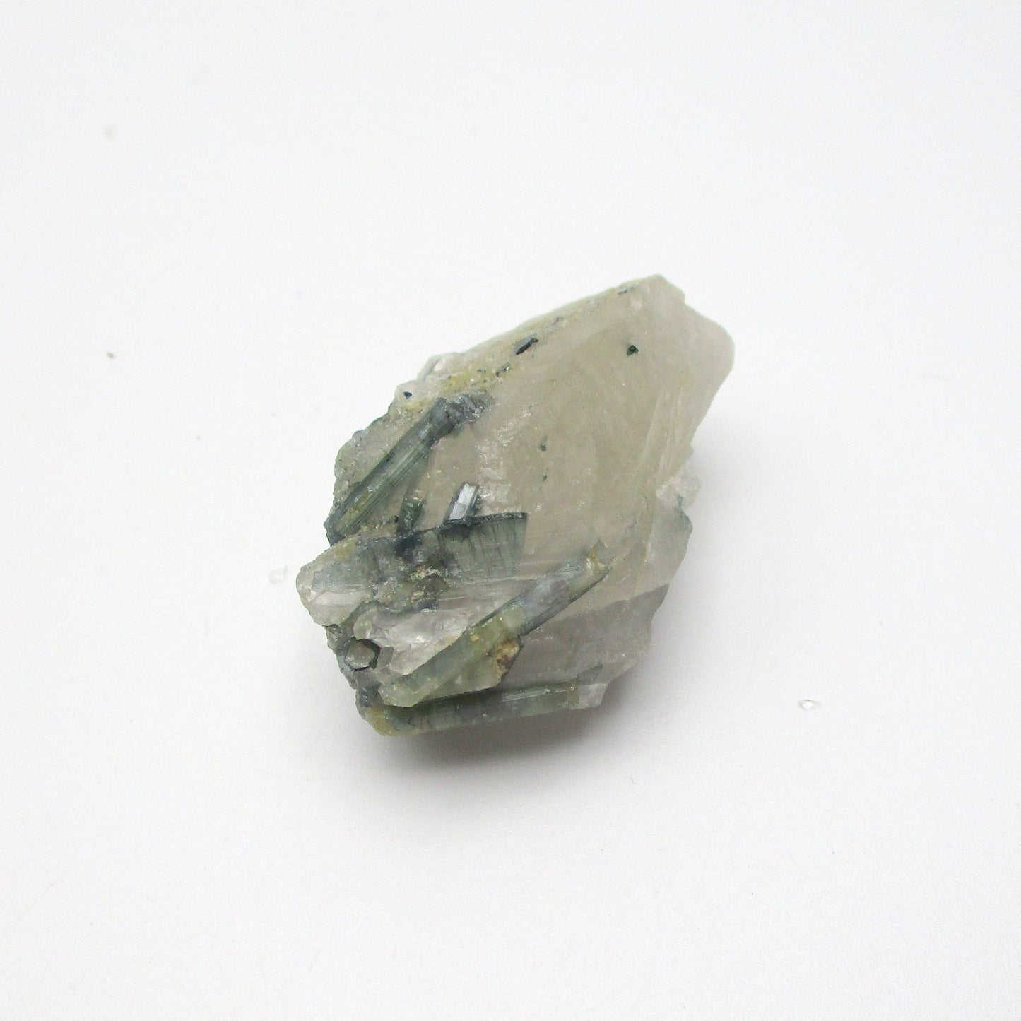 Green Tourmaline on Quartz