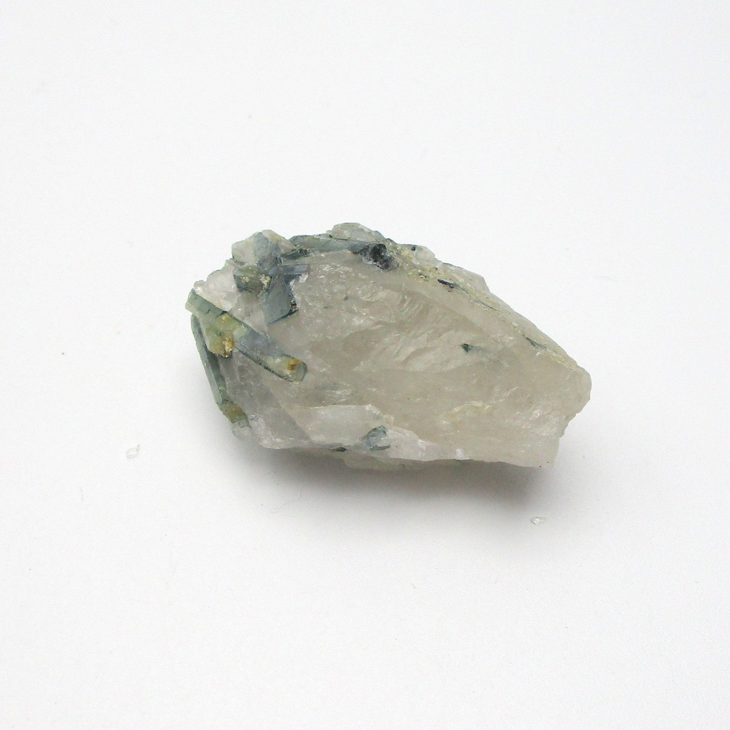 Green Tourmaline on Quartz