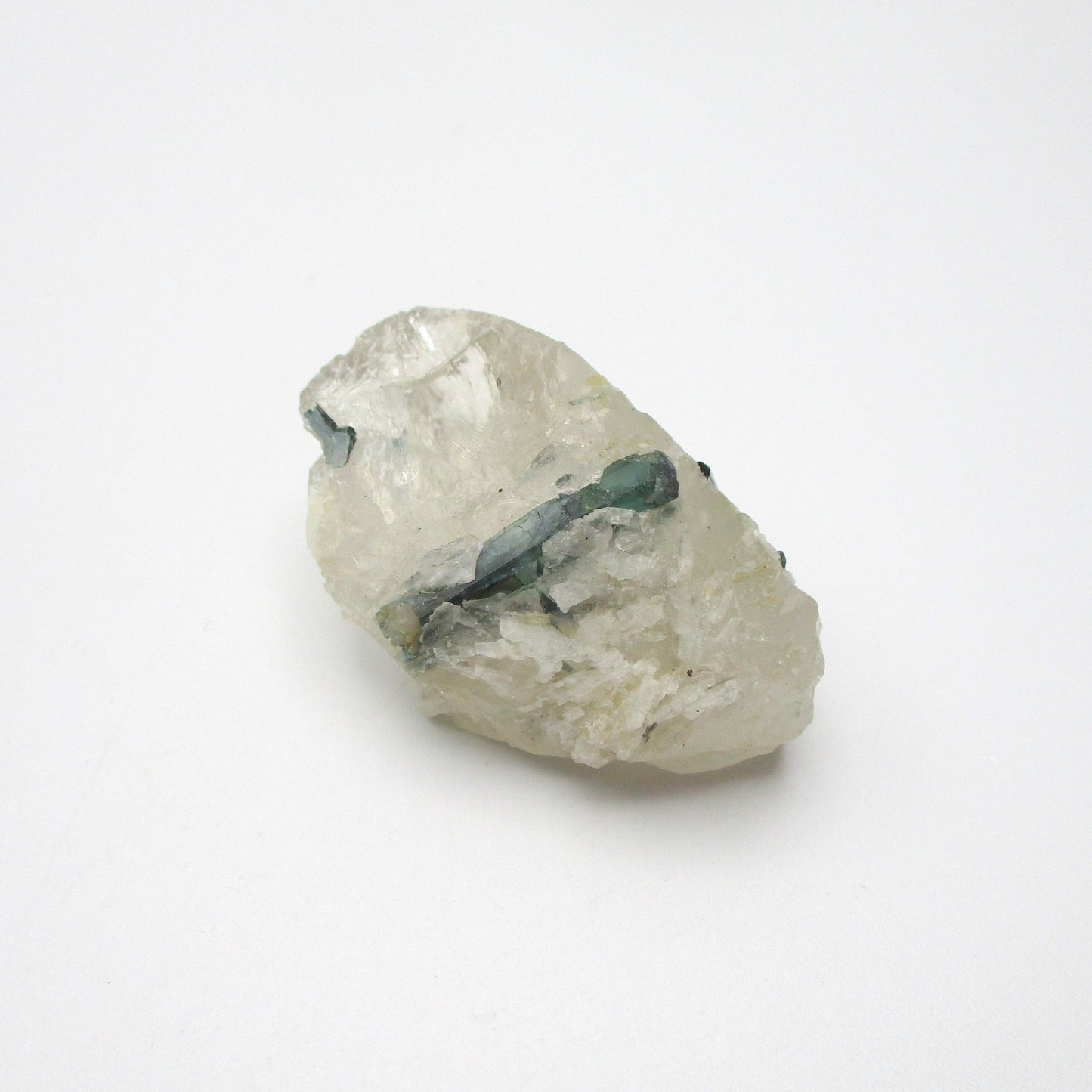 Green Tourmaline on Quartz