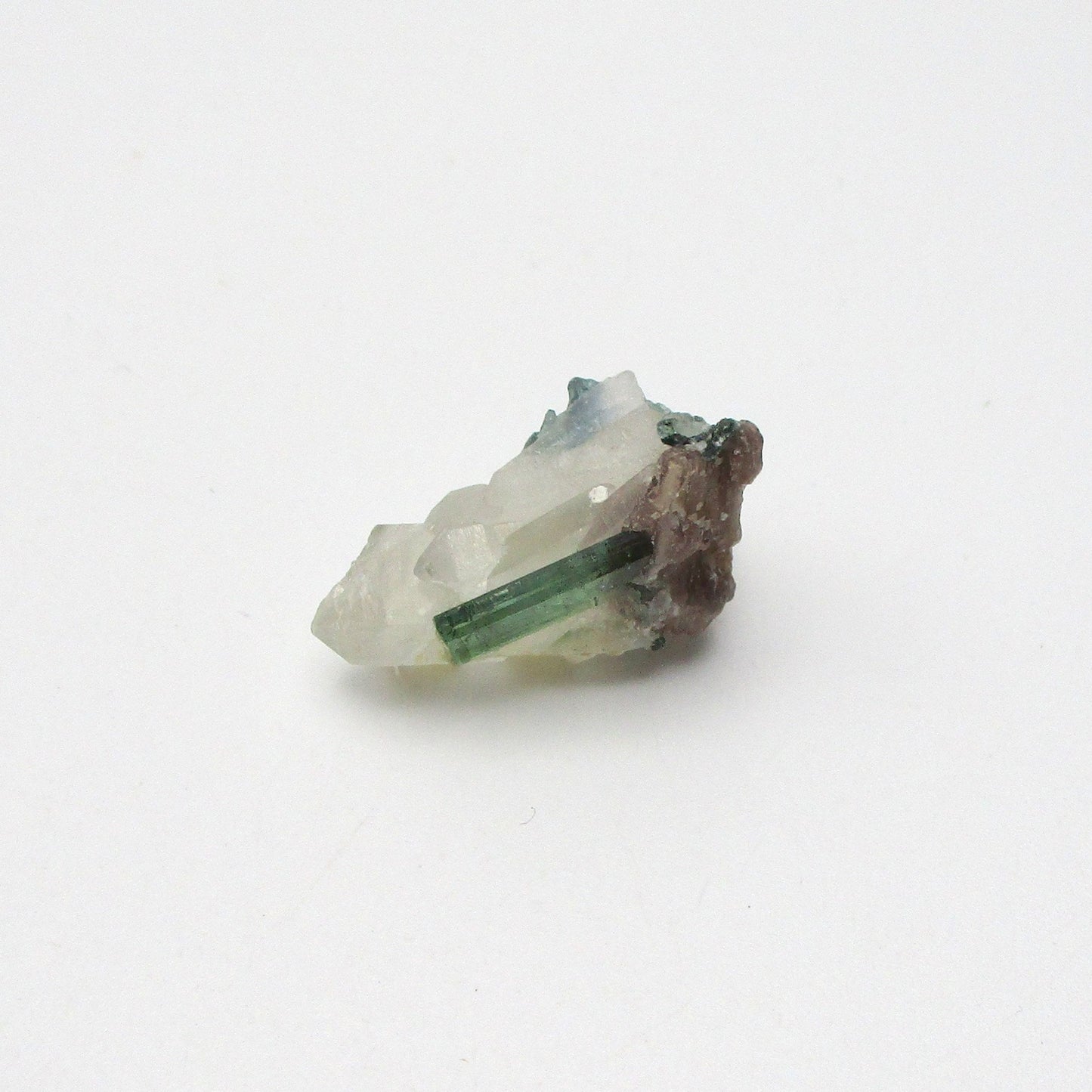 Green Tourmaline on Quartz