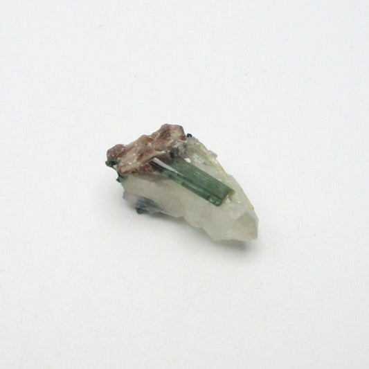 Green Tourmaline on Quartz