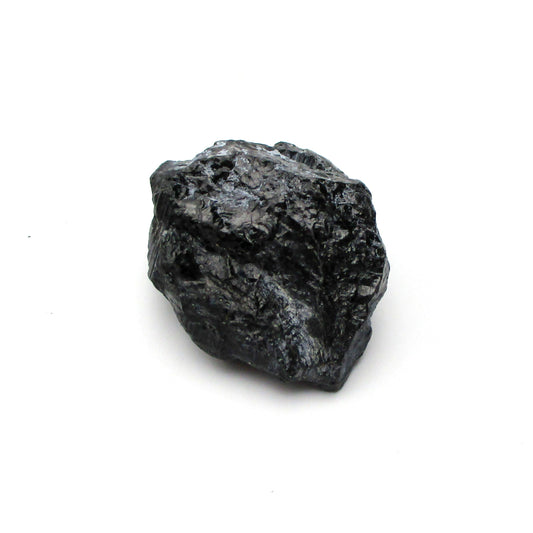 A rough, black crystal piece of Black Tourmaline Schorl.