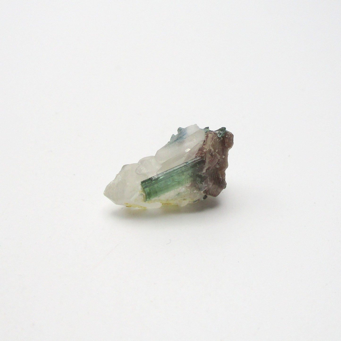 Green Tourmaline on Quartz