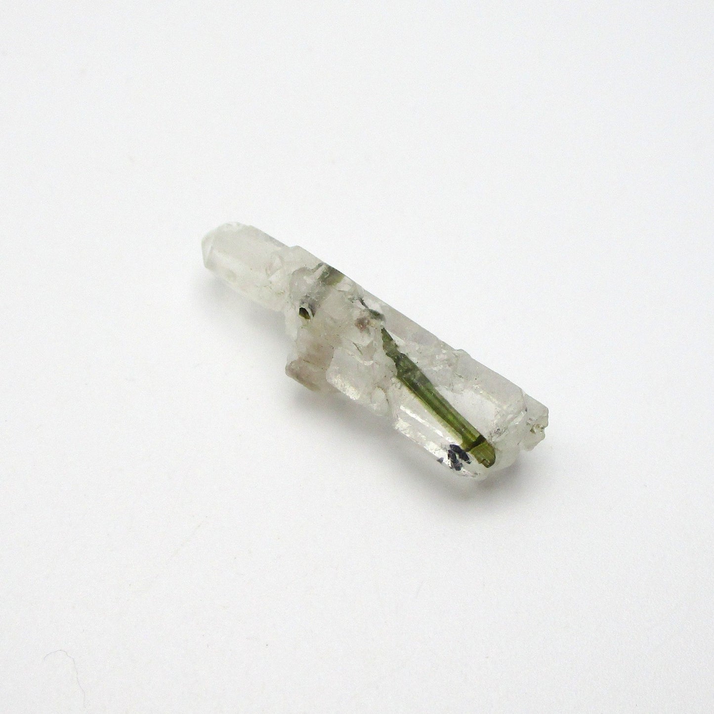 Green Tourmaline on Quartz