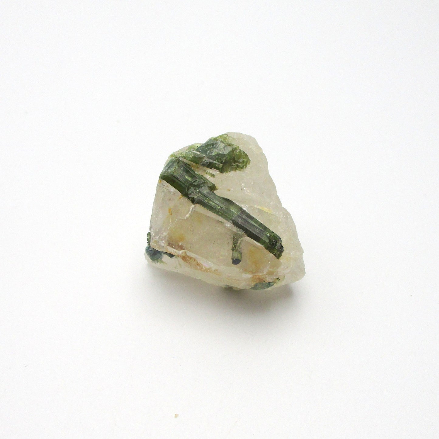 Green Tourmaline on Quartz