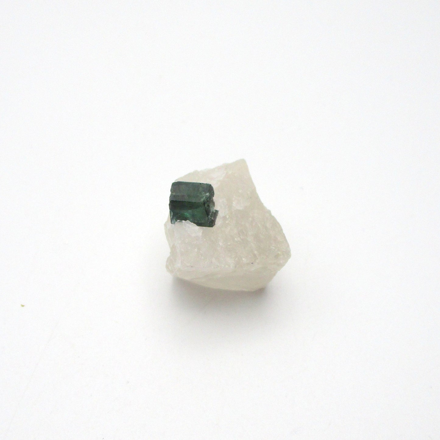 Green Tourmaline on Quartz