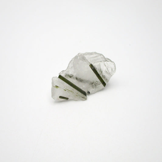 Green Tourmaline on Quartz