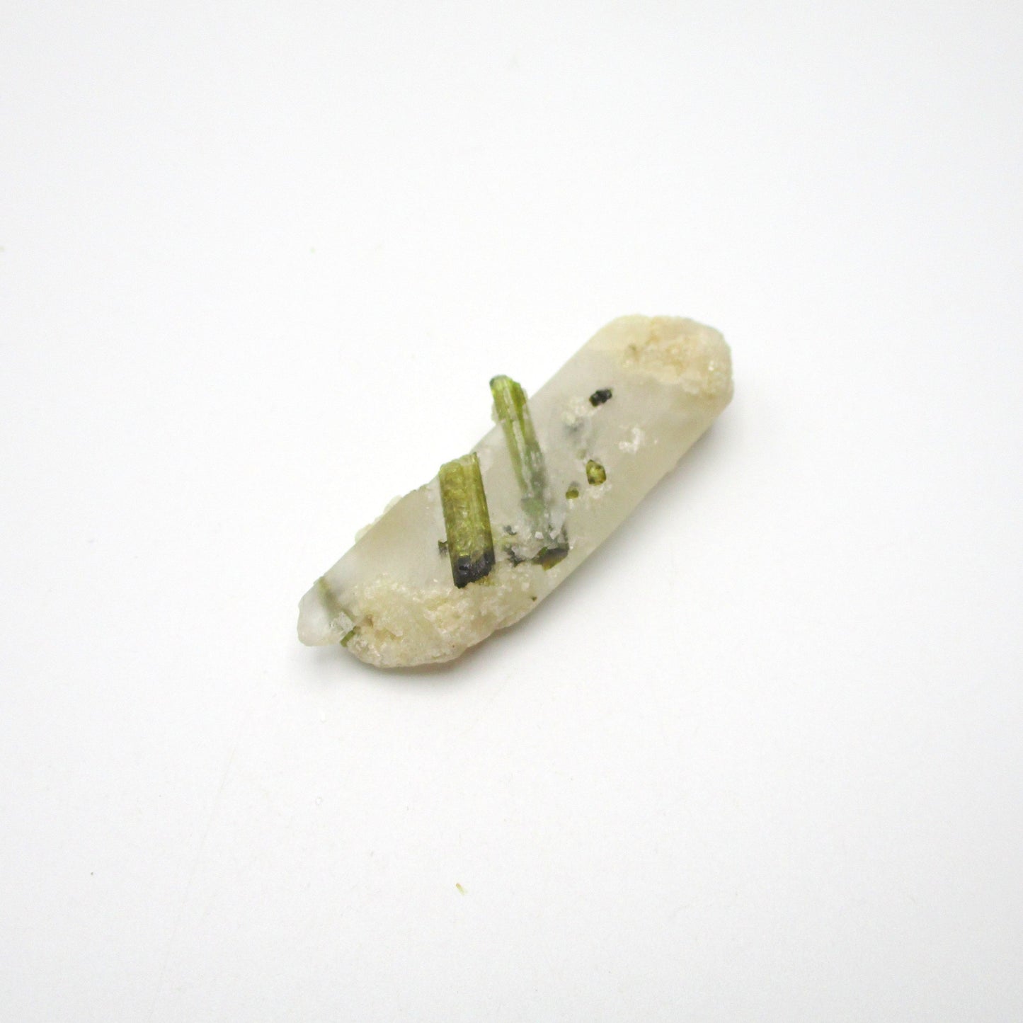 Green Tourmaline on Quartz