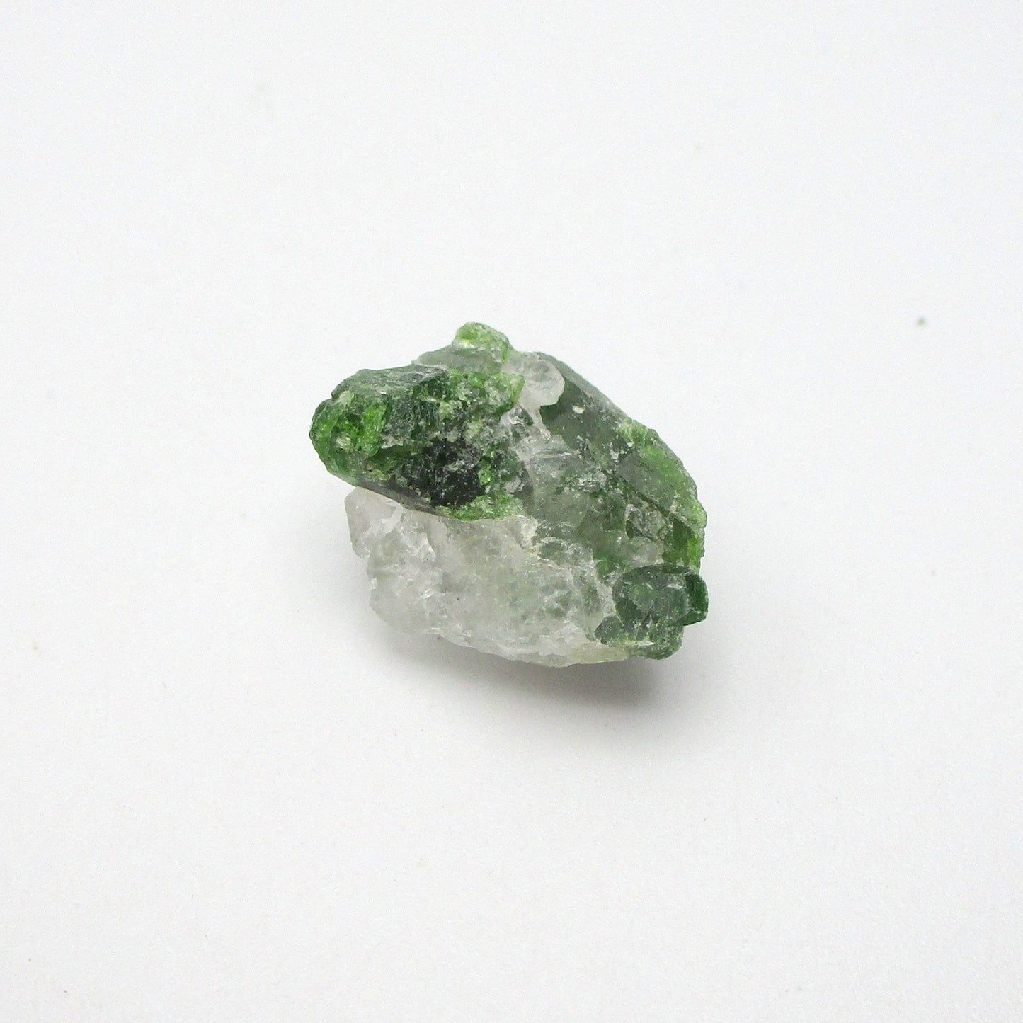 Green Tourmaline on Quartz