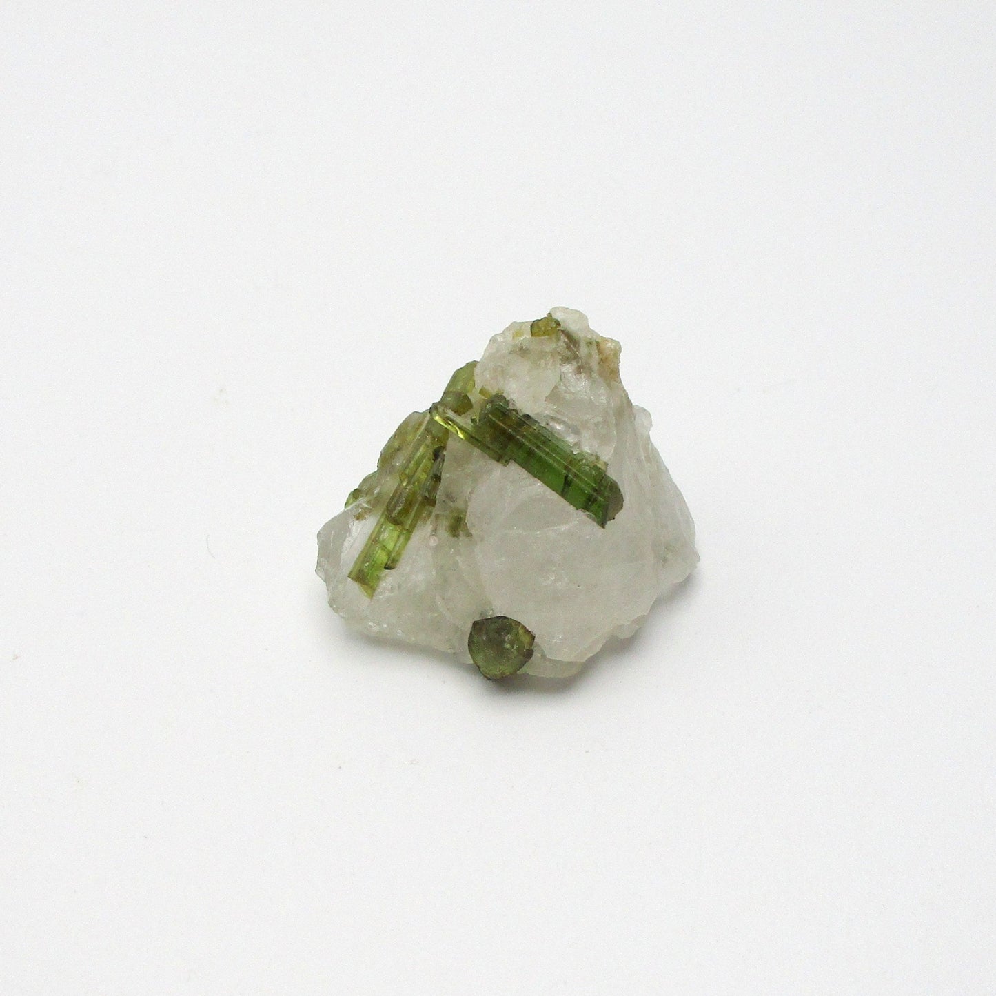 Green Tourmaline on Quartz