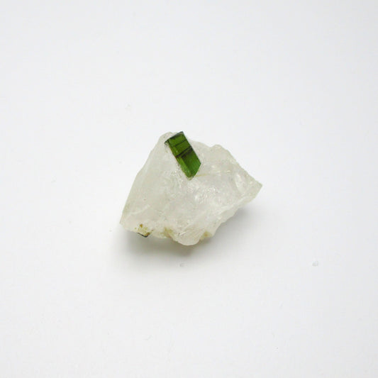 Green Tourmaline on Quartz