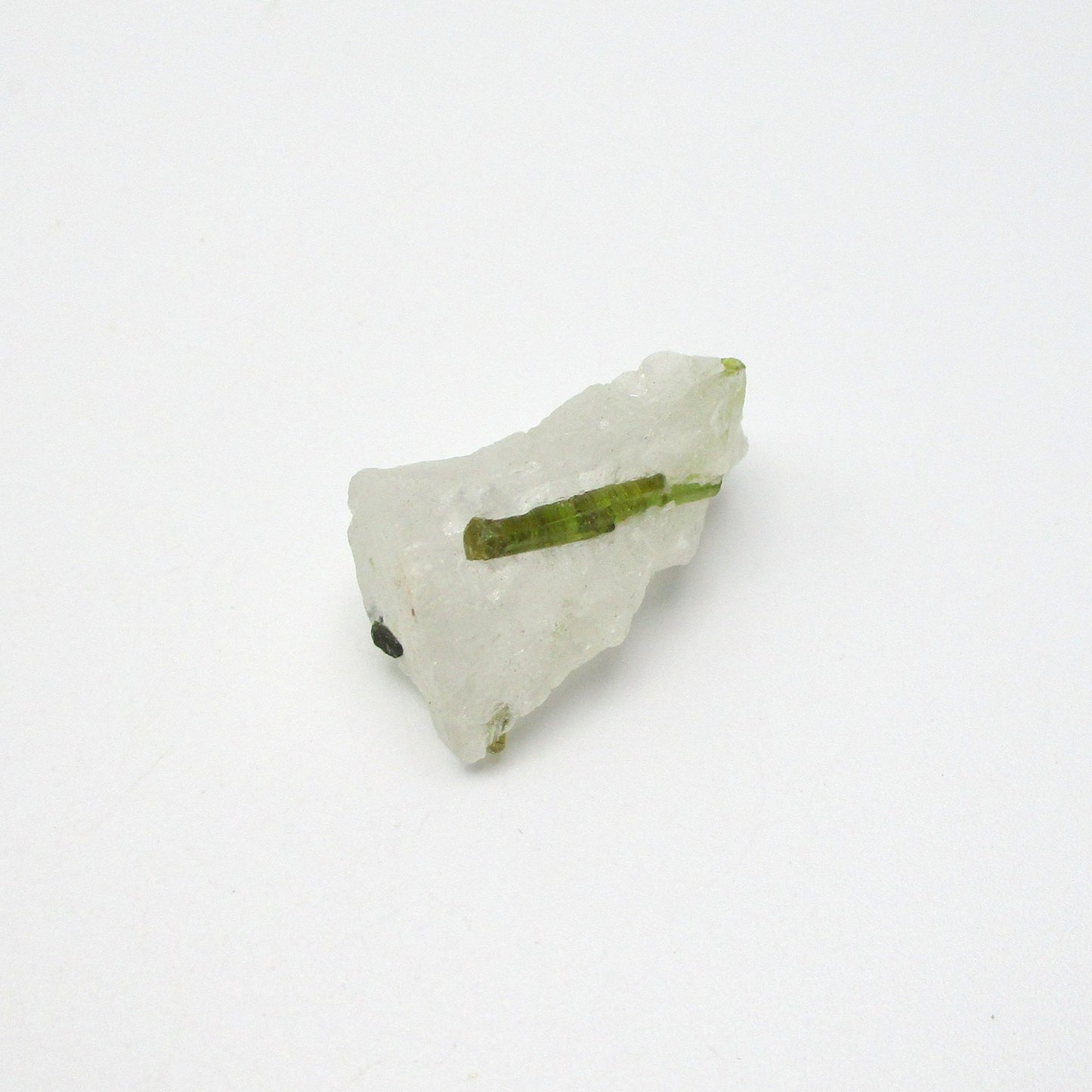 Green Tourmaline on Quartz