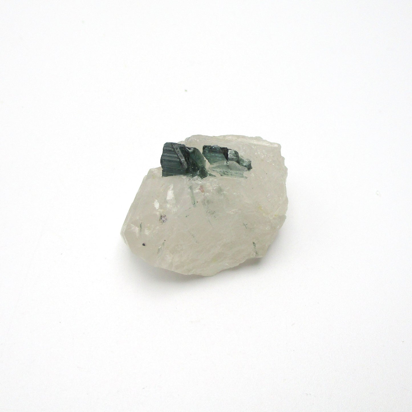 Green Tourmaline on Quartz