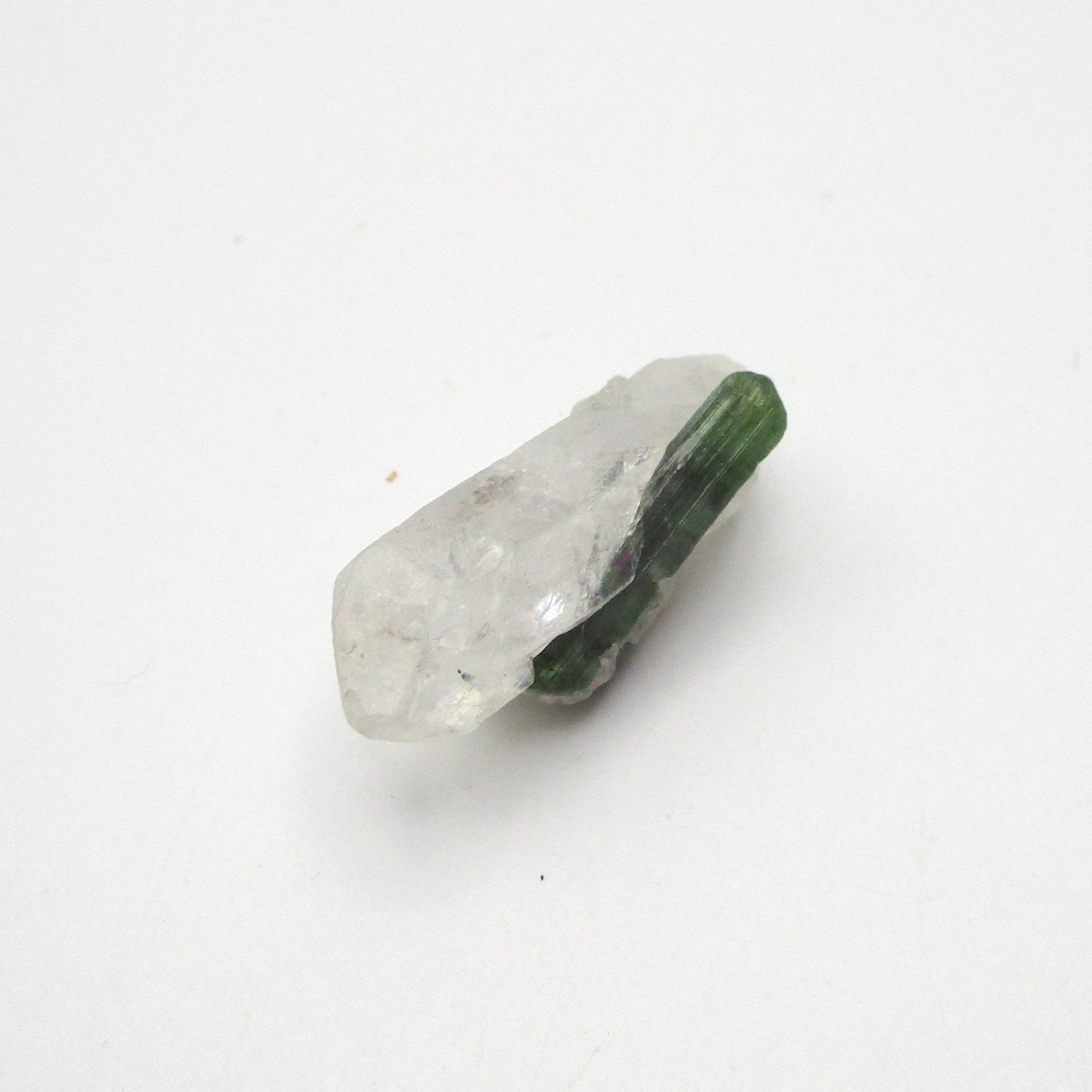 Green Tourmaline on Quartz