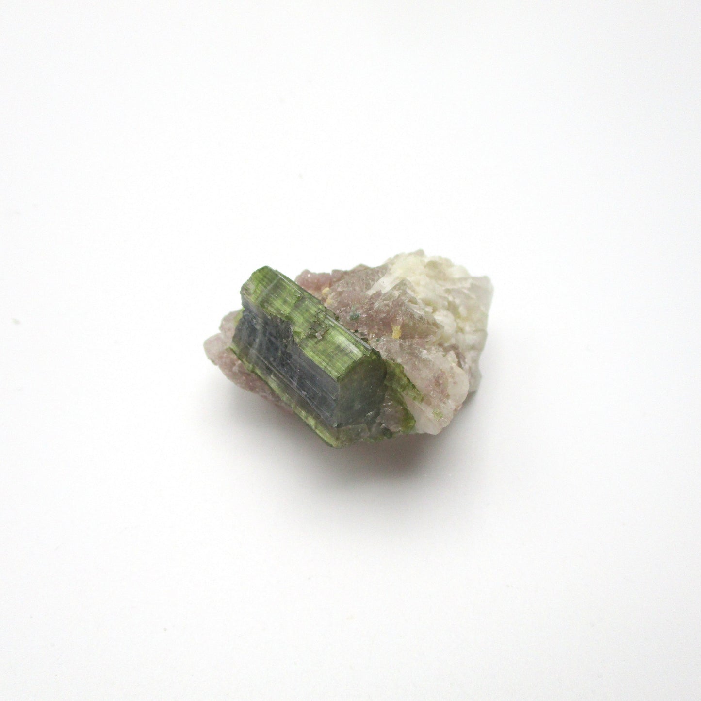 Green Tourmaline on Quartz