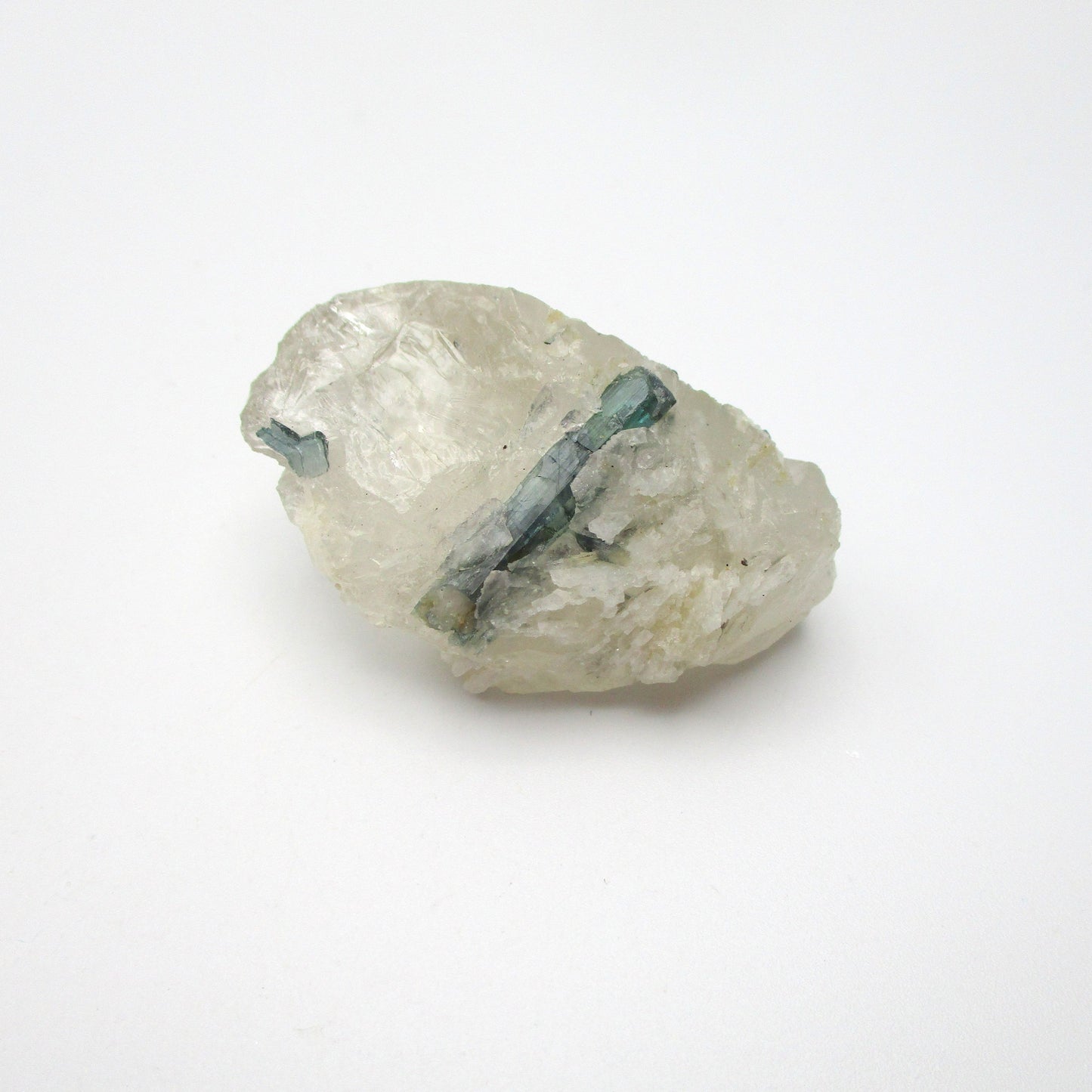 Green Tourmaline on Quartz