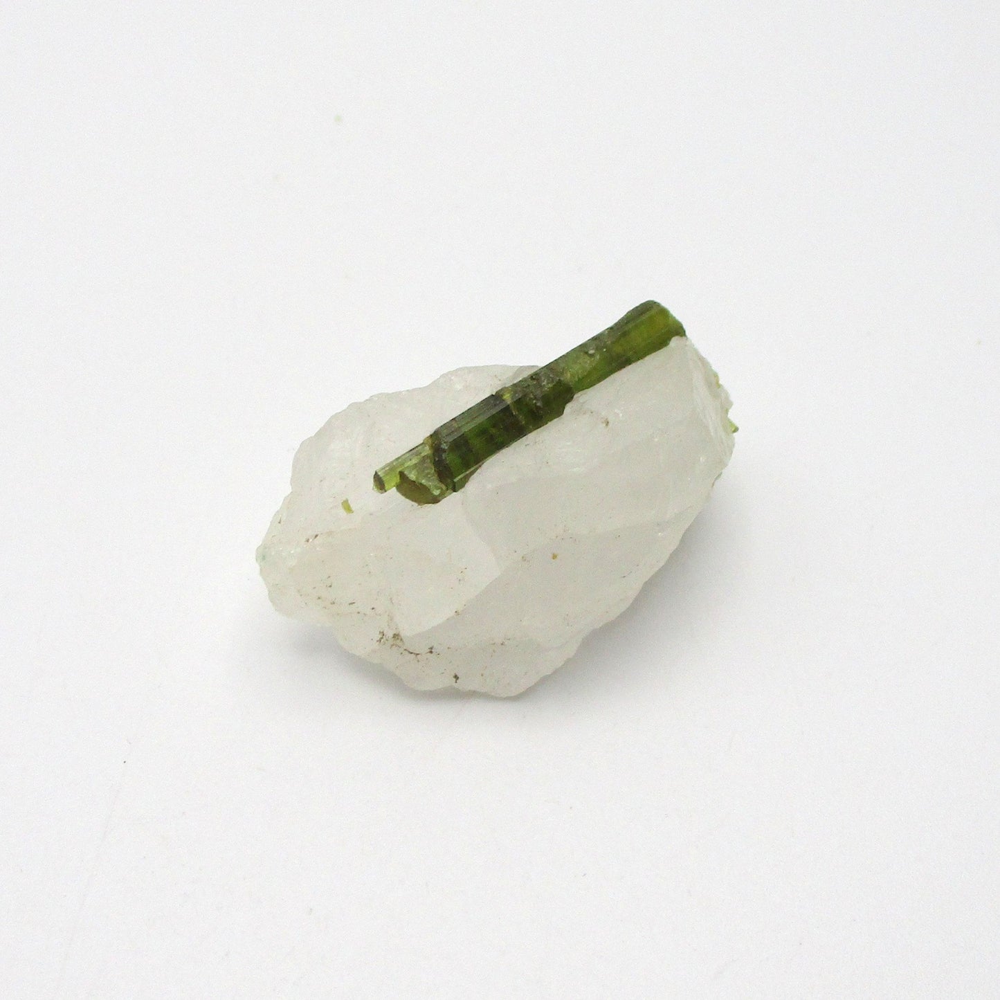 Green Tourmaline on Quartz