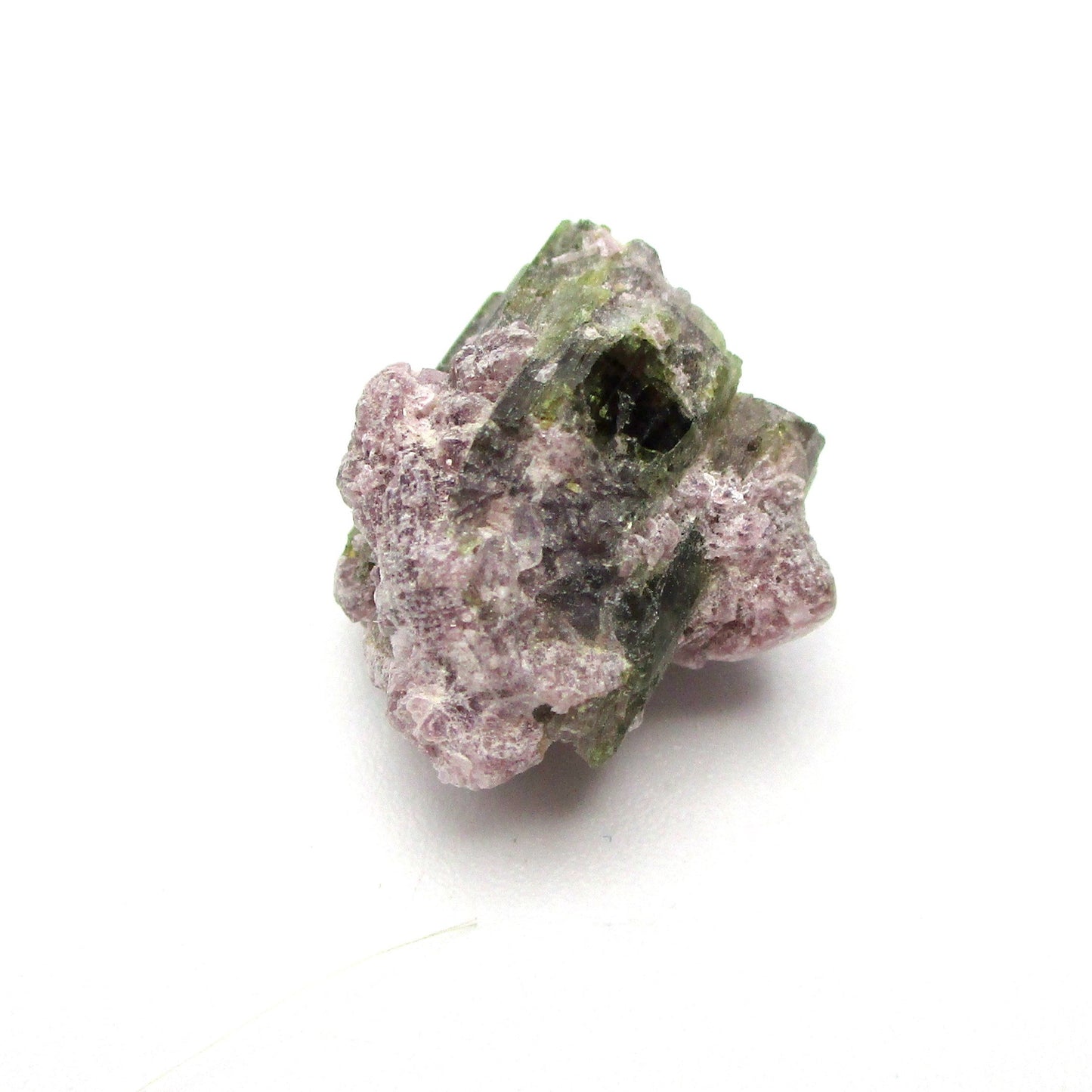 Green Tourmaline with Lepidolite